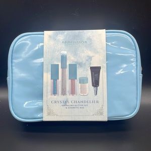 crystal chandelier sparkling glitter set and cosmetics bag